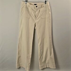J.Crew Wide Leg Patch Pocket Pants Women's Sz 31 Beige Linen Blend Cottagecore